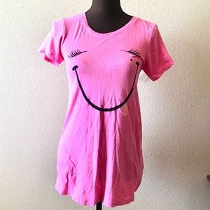 WILDFOX || Pink Smiley Face Shirt